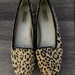 Birdies Leopard Print Flats with Black Trim